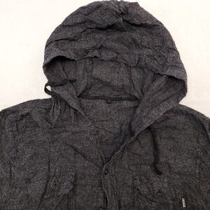 Koala Casual Button Up Long Sleeve Hoodie Mens Size Large L Gray